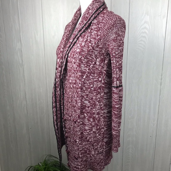 Volcom maroon knit button front sweater jacket - Picture 4 of 8